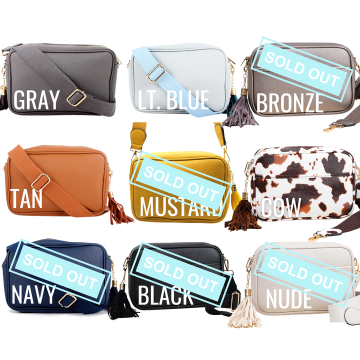 Monogrammed Camera Bag Purse - Faux Leather - Monogrammable Cross Body Purse - 5 Colors