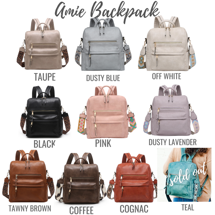 Vegan Leather Convertible Backpack with Guitar Strap - 9 Colors