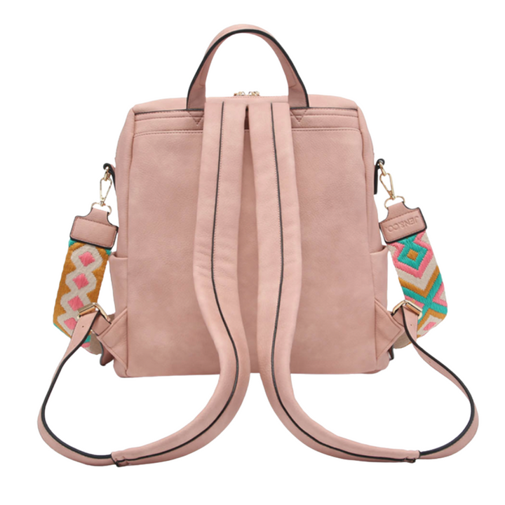Vegan Leather Convertible Backpack with Guitar Strap - 9 Colors