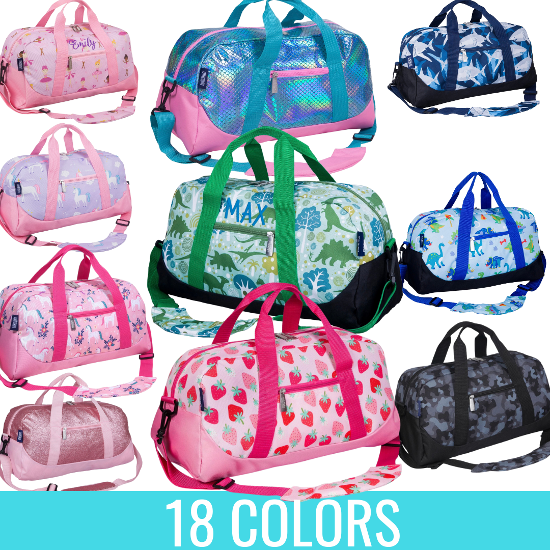 Personalized Overnighter Duffle Bags for Kids 26 Colors
