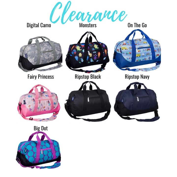 Personalized Overnighter Duffle Bags for Kids - 26 Colors