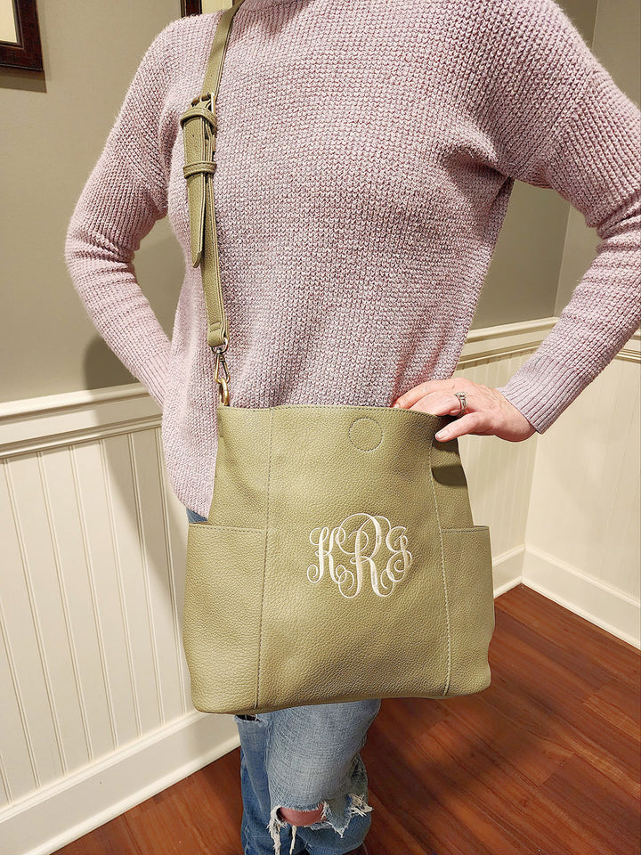 Kayleigh Bucket Bag - Crossbody Bag in a Bag - Monogrammed Tote
