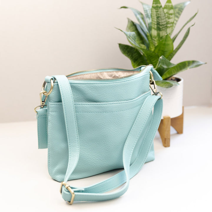 Layla Top Zip Crossbody Purse - Monogrammed Cross Body Bag - 7 Colors