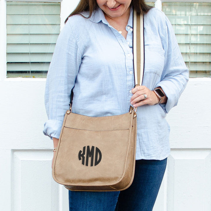 Vegan Leather Crossbody Purse With Guitar Strap - Monogrammable Pursel