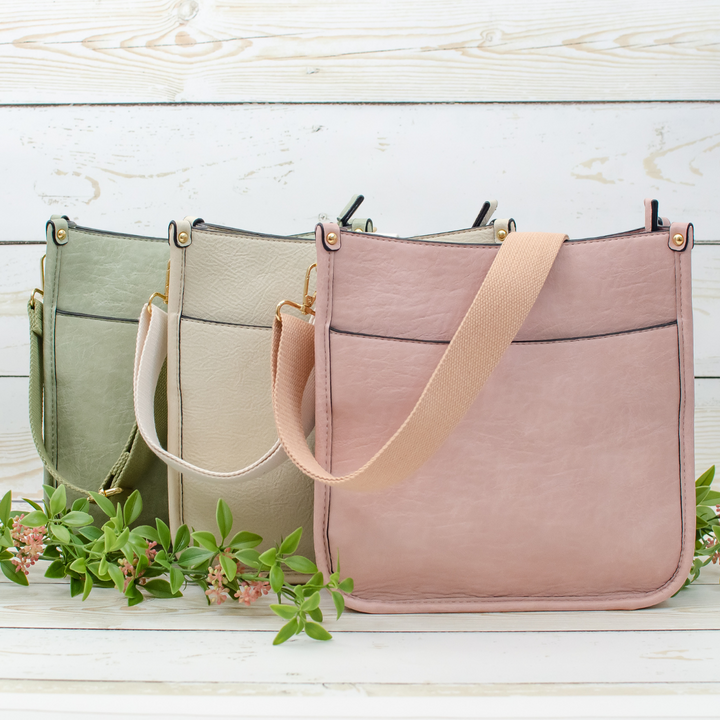 Vegan Leather Small Crossbody Purse With Guitar Strap - Monogrammable Purse - Posie - 6 Colors