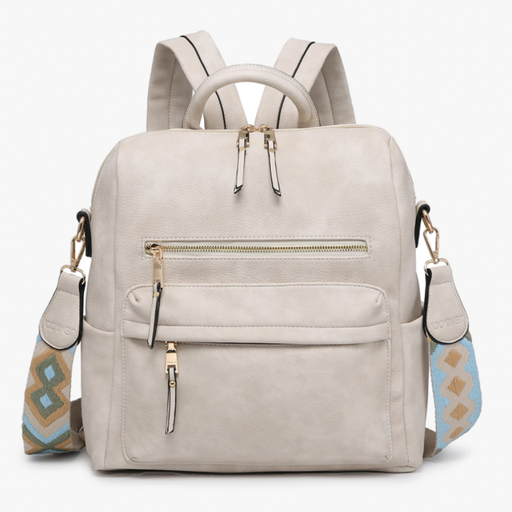 Vegan Leather Convertible Backpack with Guitar Strap - 9 Colors