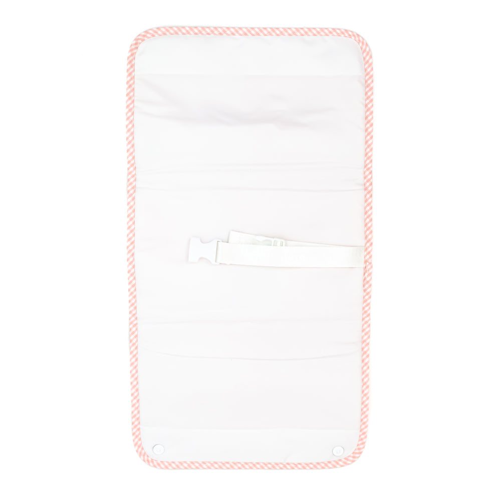 TRVL Design - Game Changer Pad - Baby Changing Pad - Baby Gift - Taffy Gingham Check - Coral Pink
