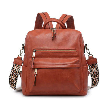 Vegan Leather Convertible Backpack with Guitar Strap - 9 Colors
