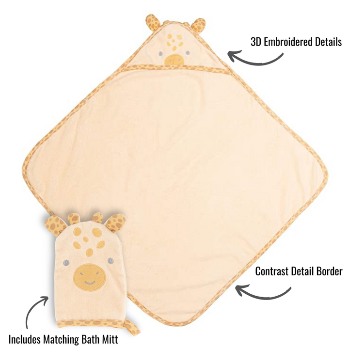 Stephen Joseph Personalized Hooded Towel Set for Baby and Toddler - Pink Bunny