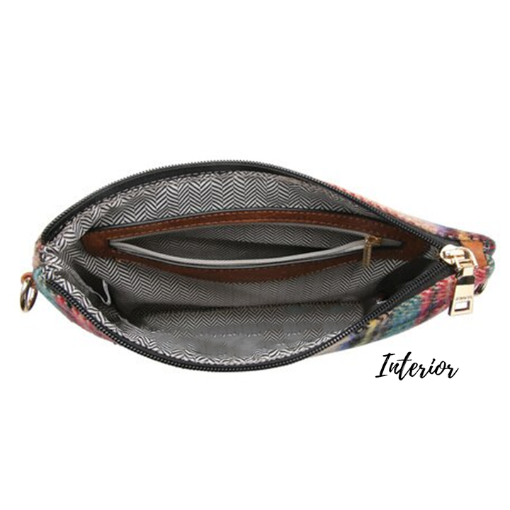 Crossbody Clutch Wristlet -- 4 Colors -- Cow Print, Buffalo Plaid, Houndstooth