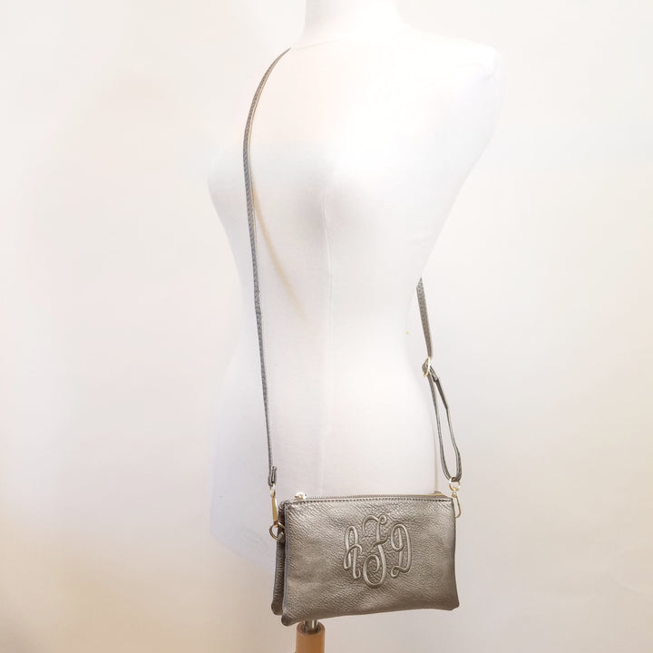 Crossbody Clutch - Vegan Leather - Ivory Snake Skin