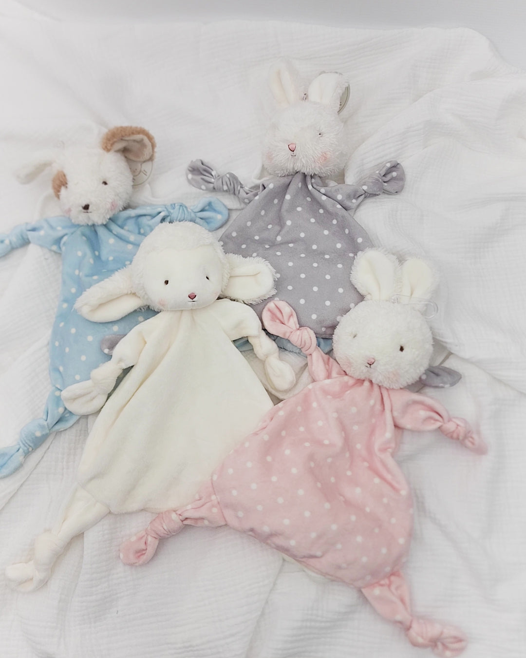 Bunnies by the Bay Knotty Friend - Personalized Lovey - Skipit Blue Puppy