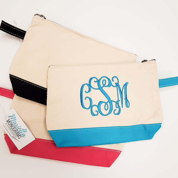 Canvas Makeup Bag - 8 Colors Available