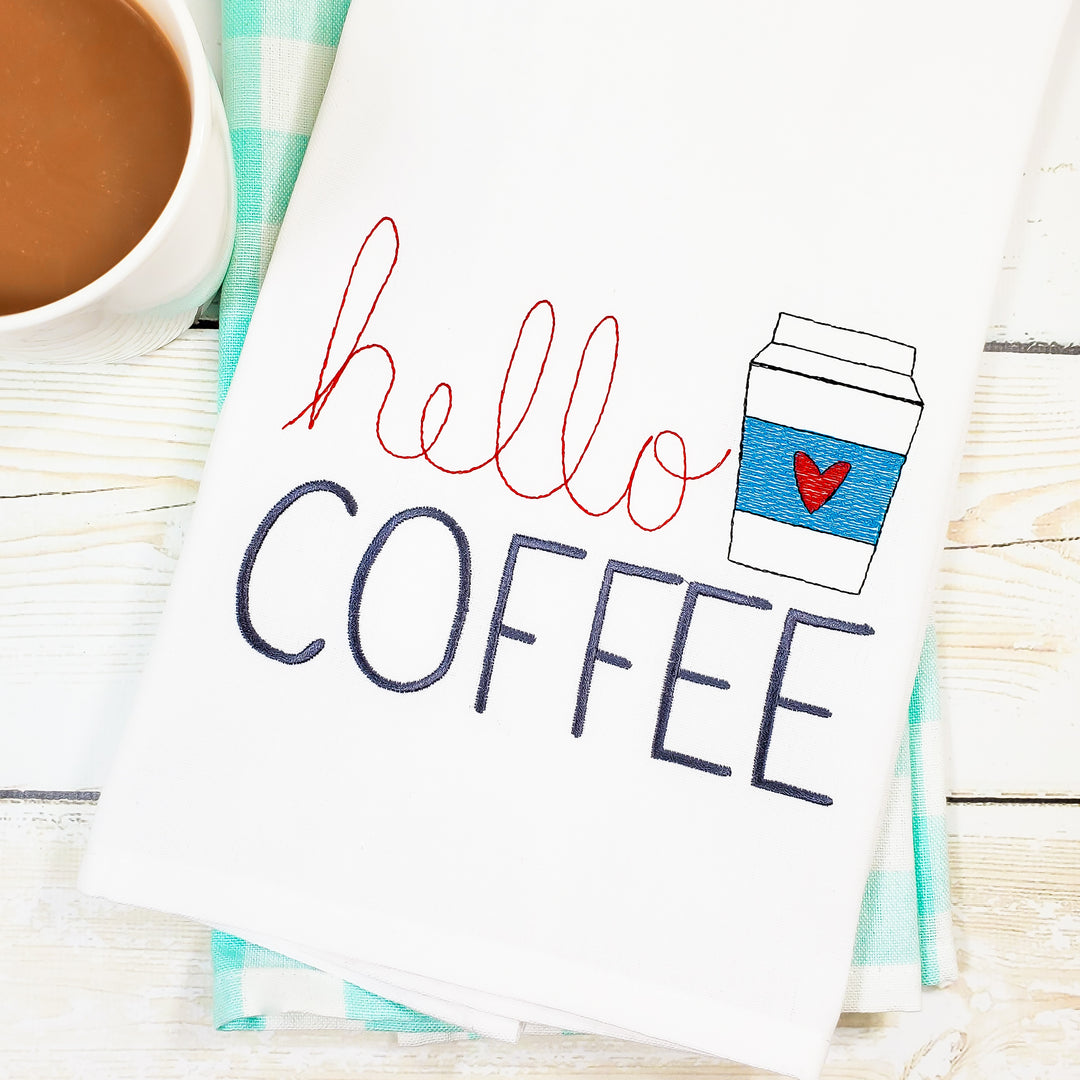 Hello Coffee Kitchen Towel - Tea Towel