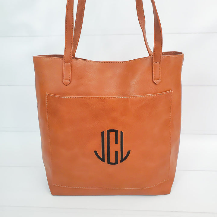 Soft Vegan Leather Shoulder Bag / Crossbody Tote - 2 Colors