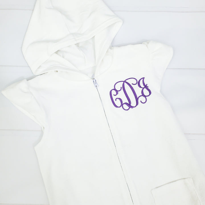Girls Terry Cover Up - White