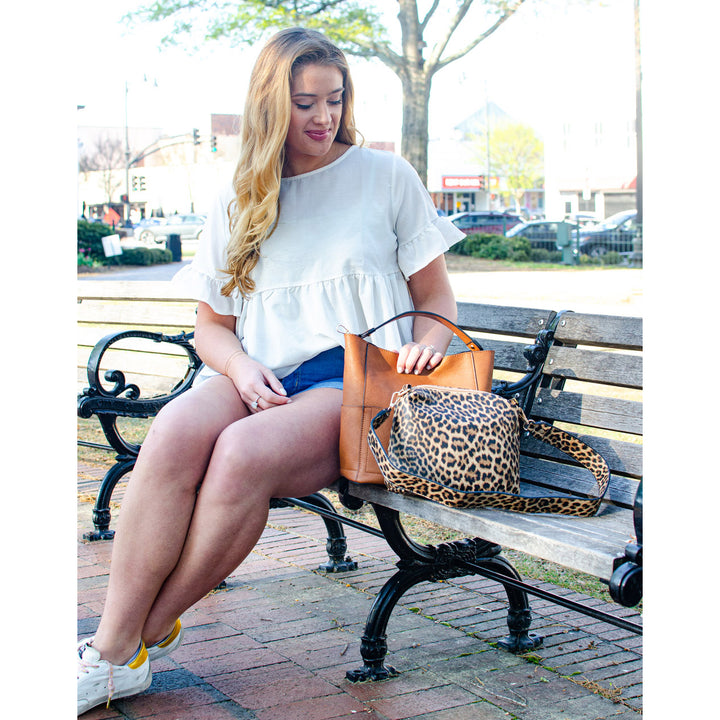 Vegan Leather Crossbody Bucket  Bag Purse  - Monogrammable Purse - 2 Colors
