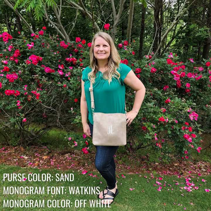 Scalloped Bag in a Bag Tote Purse - Vegan Leather - 4 Colors