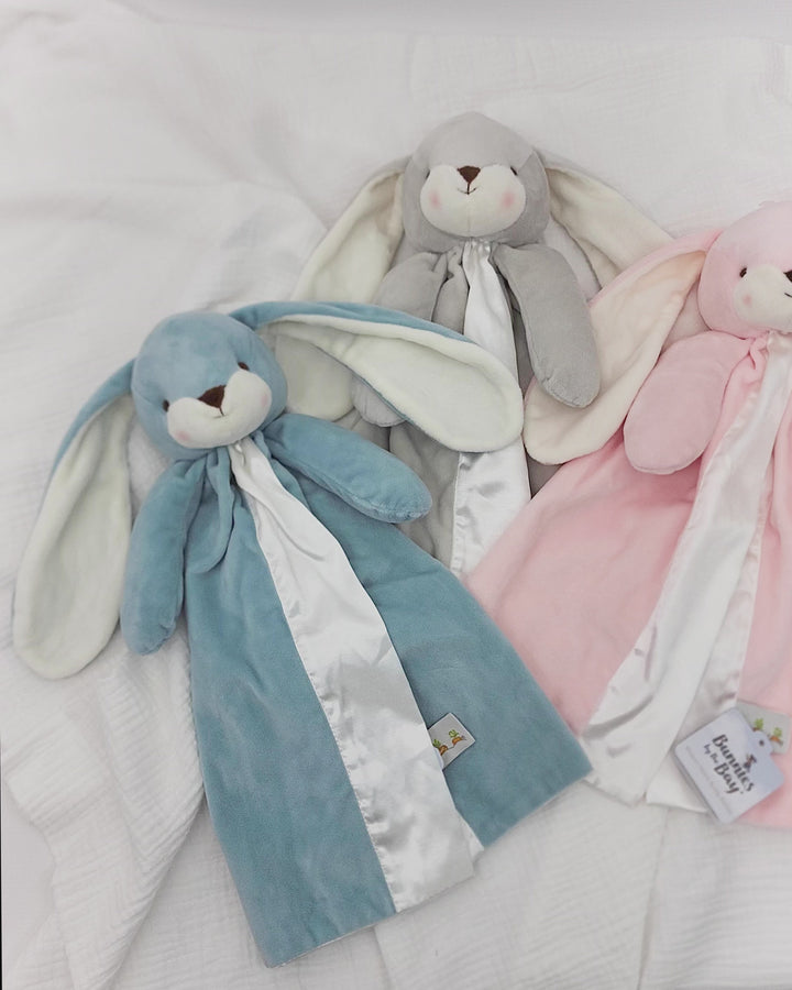 Personalized Lovey Baby Blanket - Bunnies by the Bay Buddy Blanket - Gray