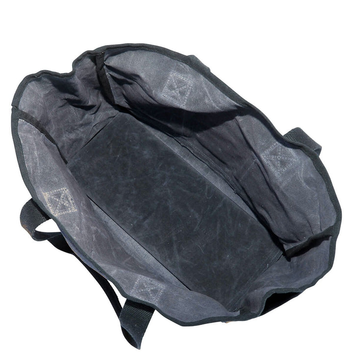 Waxed Canvas Utility Tote - Father's Day Gift - Gift for Men - Navy Blue