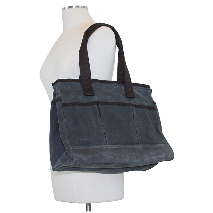Waxed Canvas Utility Tote - Father's Day Gift - Gift for Men - Navy Blue