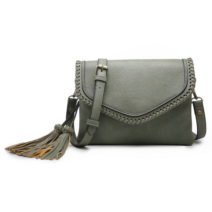 Sadie Crossbody Purse - Monogrammed Cross Body with Tassel - Guitar Strap Add On