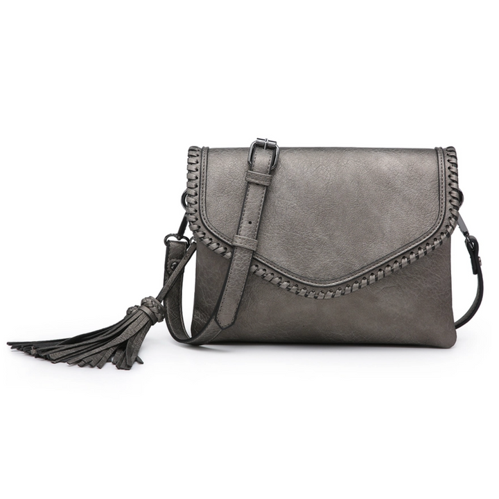 Sadie Crossbody Purse - Monogrammed Cross Body with Tassel - Guitar Strap Add On