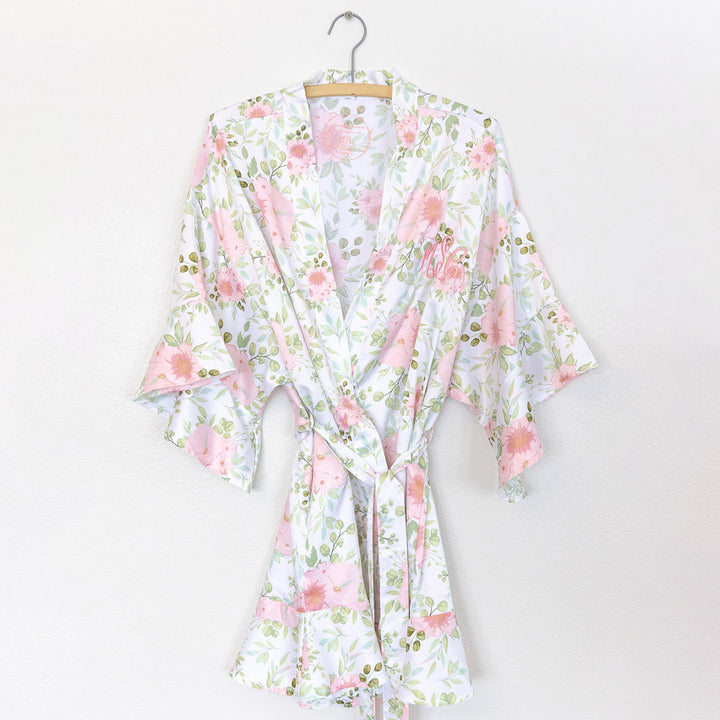 Satin Silky Monogrammed Robe - 3 Colors