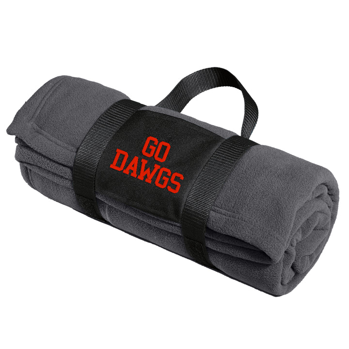 Stadium Blanket with Strap - Personalized Fleece Throw with Handle - Gift for Him