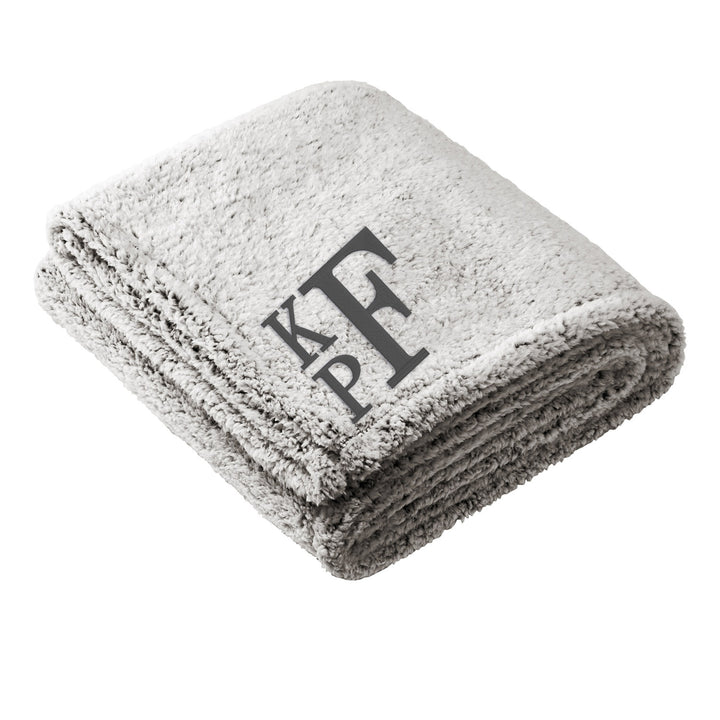 Sherpa Fleece Monogrammed Blanket - 4 Colors