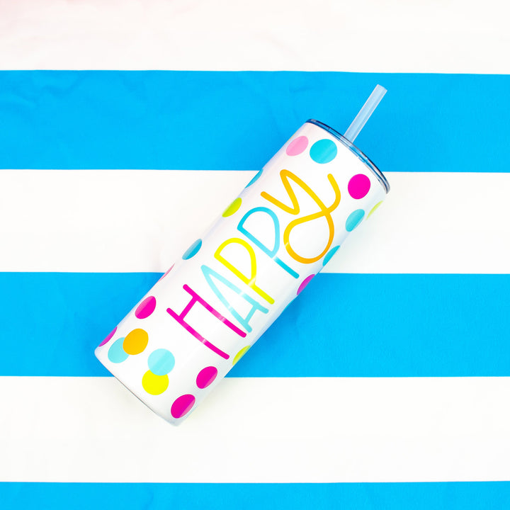 Stainless Skinny Tumbler + Beach Tote Gift Set | Happy Drinkware