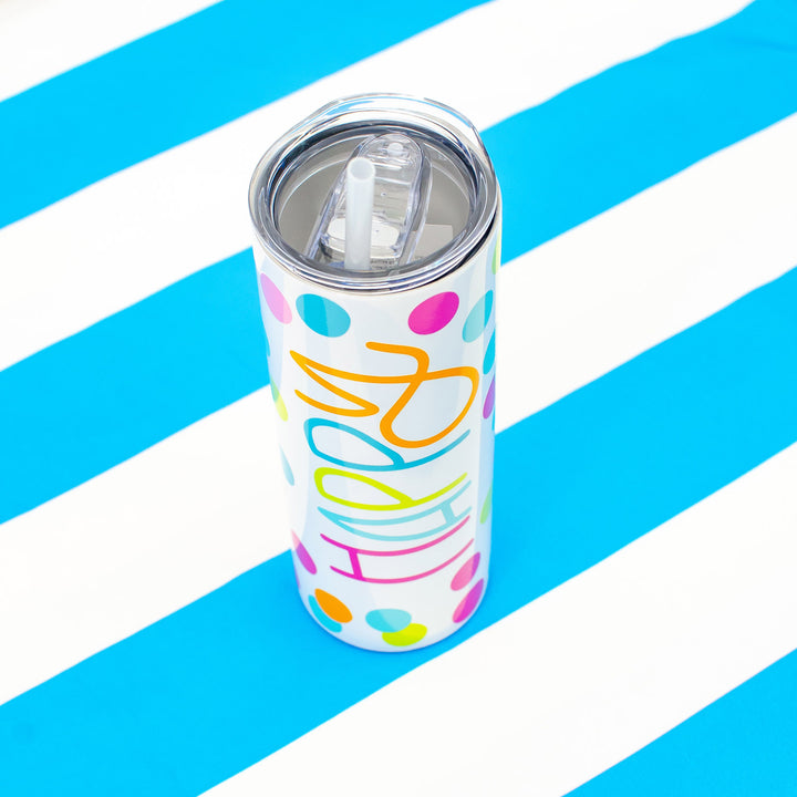 Stainless Skinny Tumbler + Beach Tote Gift Set | Happy Drinkware