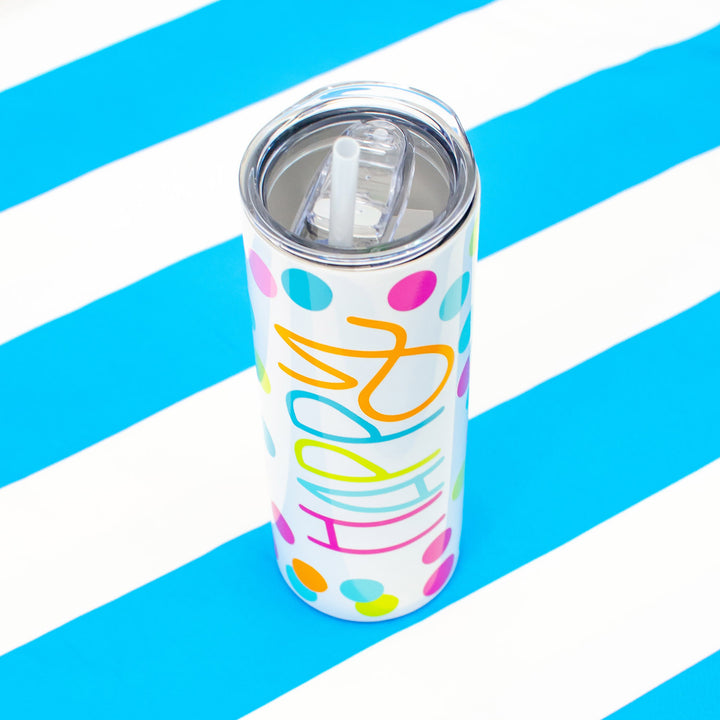 Stainless Skinny Tumbler + Beach Tote Gift Set | Happy Drinkware