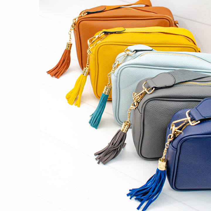 Monogrammed Camera Bag Purse - Faux Leather - Monogrammable Cross Body Purse - 5 Colors