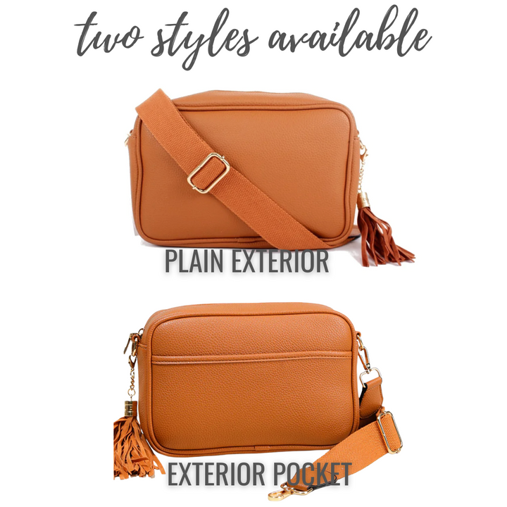 Monogrammed Camera Bag Purse - Faux Leather - Monogrammable Cross Body Purse - 5 Colors