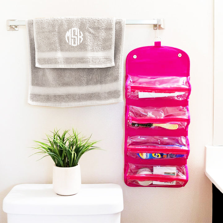 Canvas Hanging Organizer - Roll Up Travel Cosmetics Case - 3 Colors