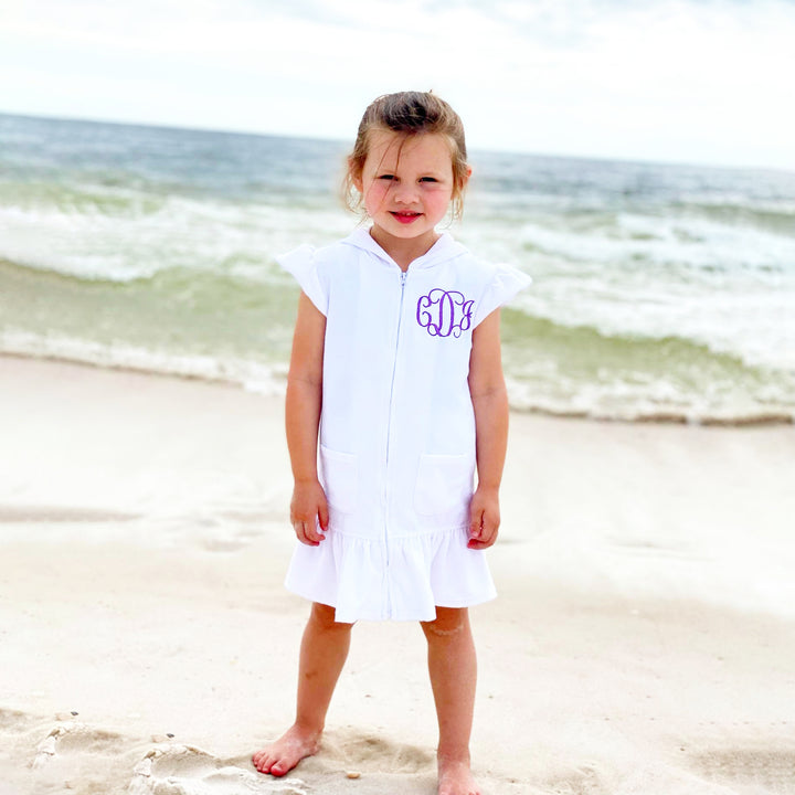 Girls Terry Cover Up - White