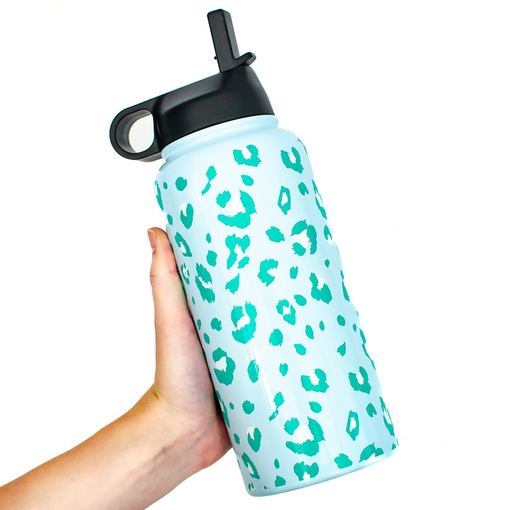 Extra Large Stainless Water Bottle 32 oz + Beach Tote Gift Set - 2 Colors