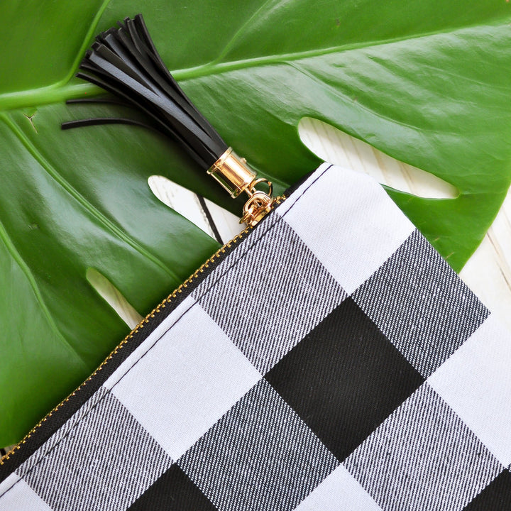 Buffalo Plaid Pouch - Black and White