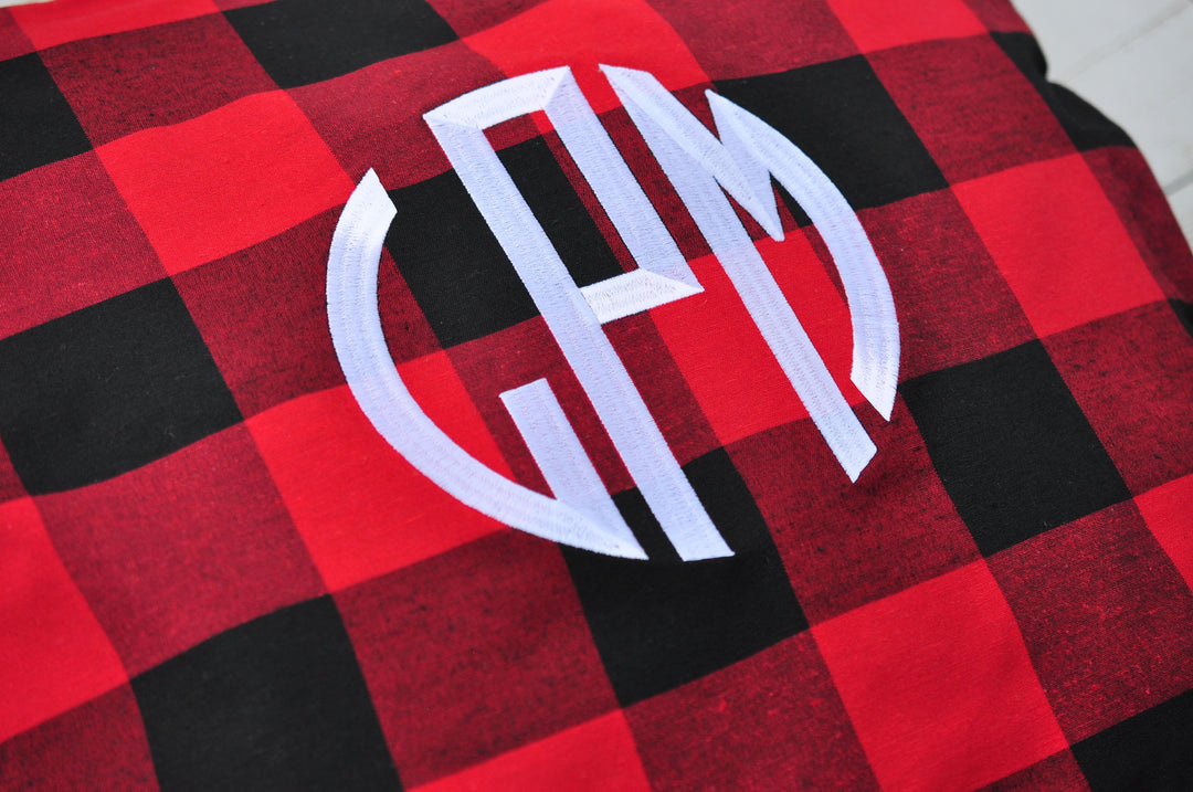 Buffalo Plaid Pillow Cover - Black & White - Red & Black