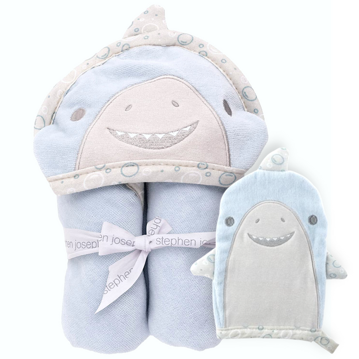 Shark Personalized Hooded Towel Set for Baby and Toddler -  Stephen Joseph