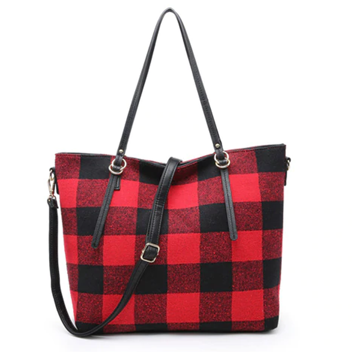 Isabelle Tote - Tweed Crossbody Tote Bag - 9 Colors - Plaid Cow Print Cheetah