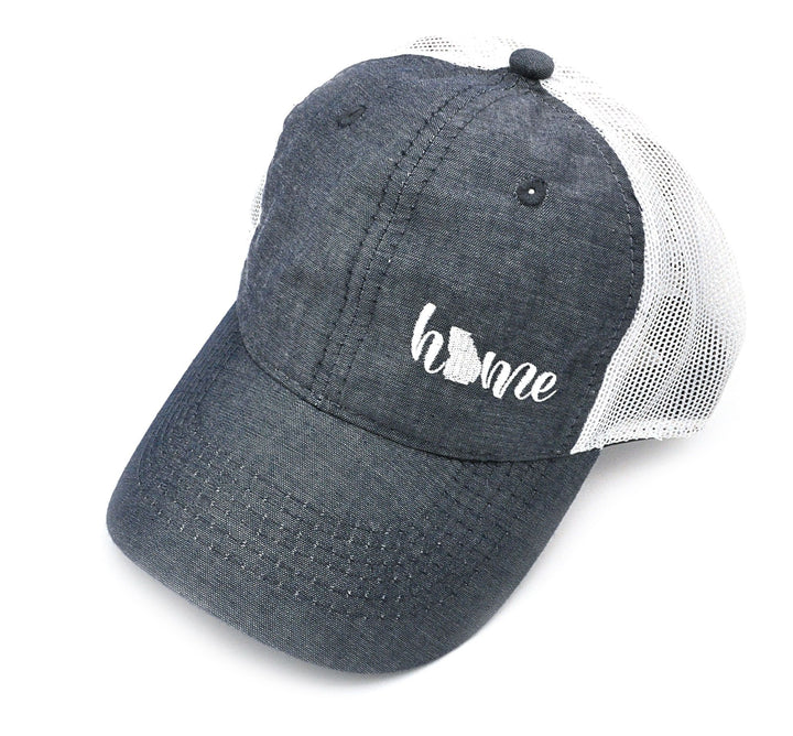 Ladies Mesh Back Chambray Trucker Hat - 3 Colors - Georgia Home Design