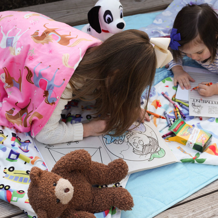 Personalized Plush Minky Dot Baby Blanket - Wildkin - Horses