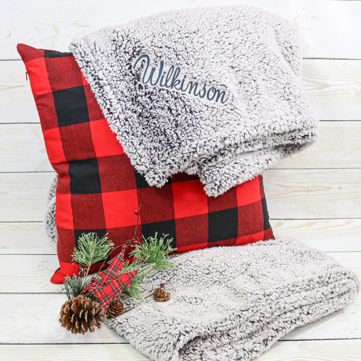 Sherpa Fleece Monogrammed Blanket - 4 Colors