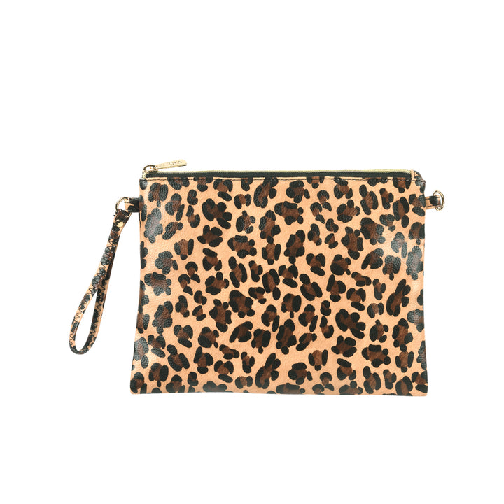 Leopard Cross Body Purse with Wristlet Strap