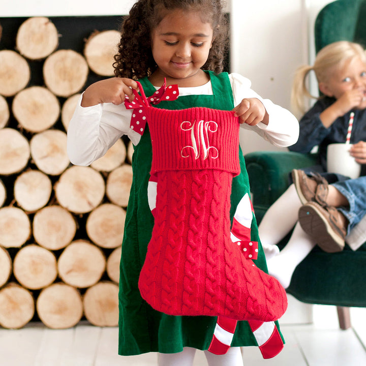 Cable Knit Stocking - 4 Colors - Personalized Christmas Stocking