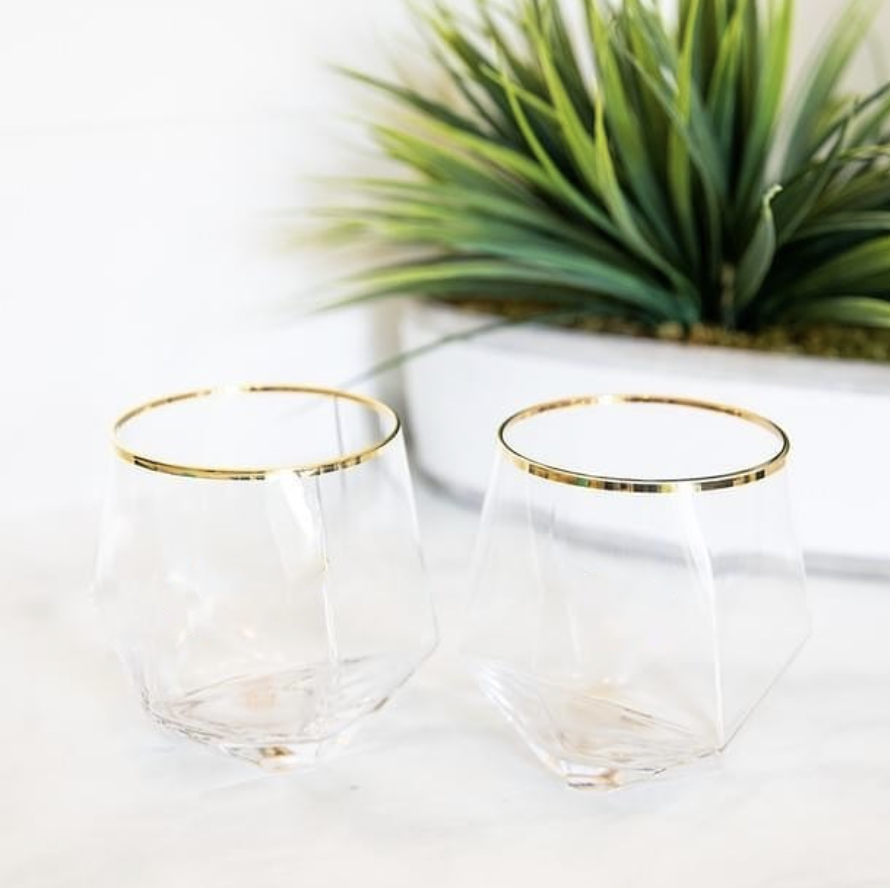 Geometric Wine Glass - Set of Two