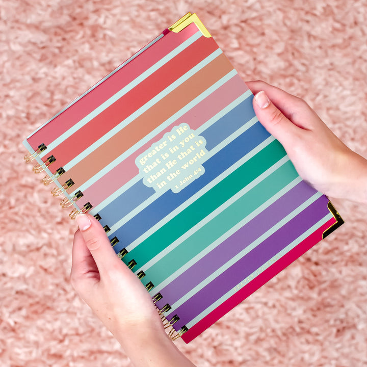 Prayer Journal Women - Christian Bible Prayer Notebook and Devotional - Greater is He