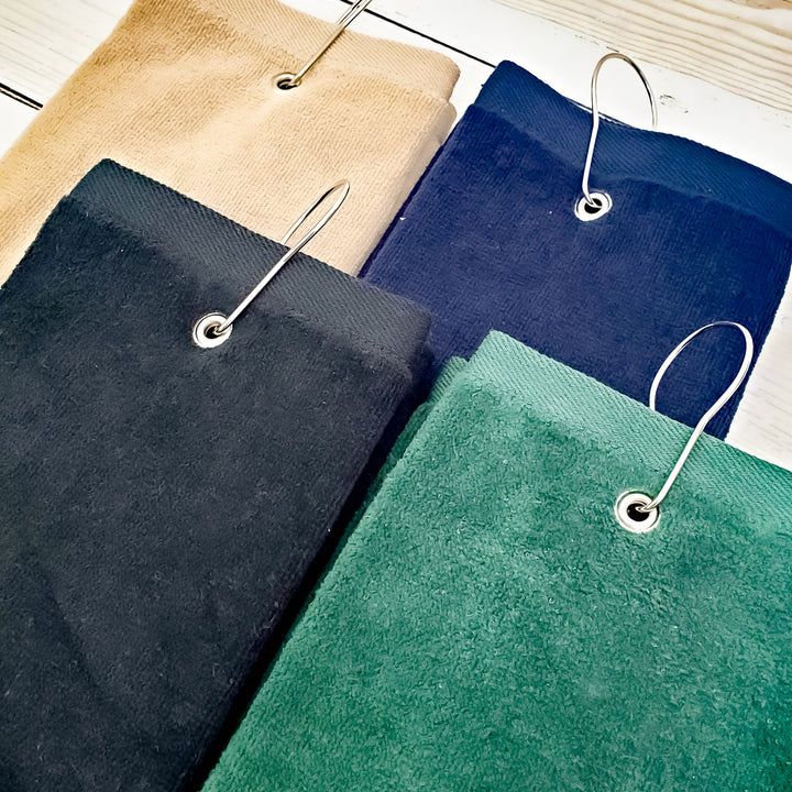 Monogrammed Personalized Golf Towel - Father's Day Gift Set - Gifts for Him - 4 Colors